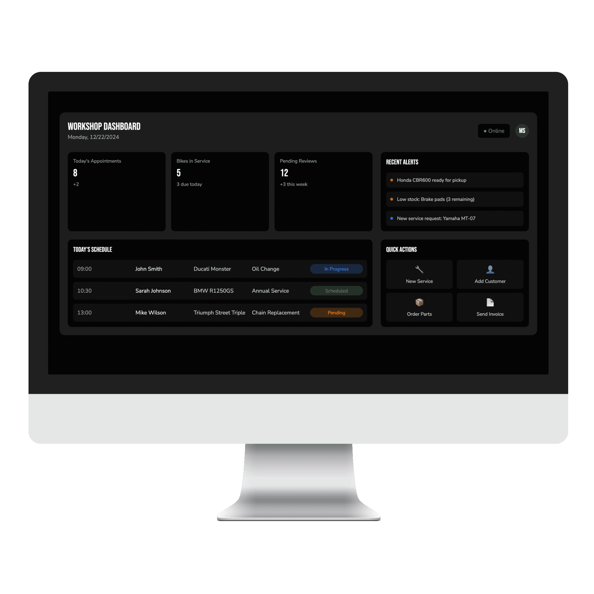 MotorManage Mechanic Dashboard